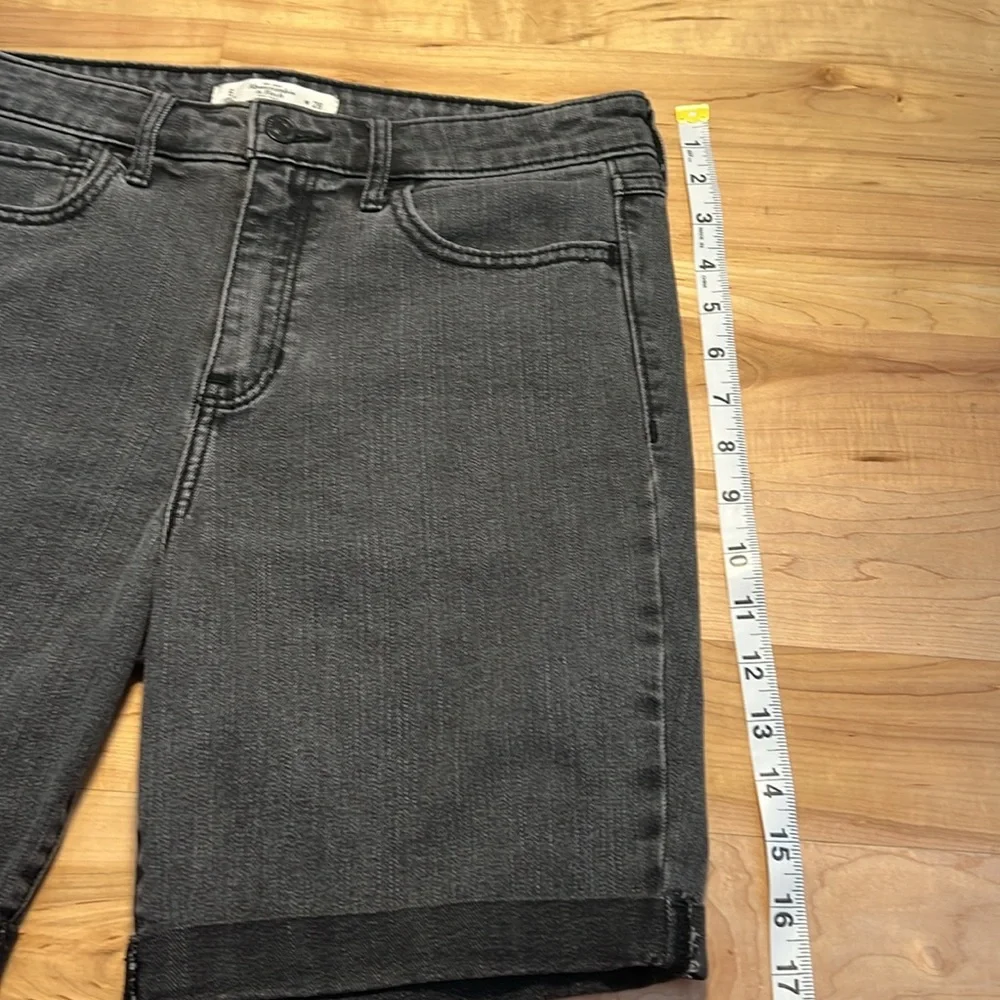 Abercrombie & Fitch Light Black Jean Shorts - Size 28